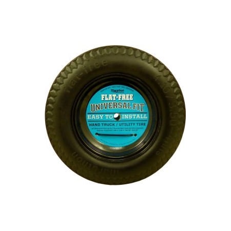 Marathon Industries Marathon Flat Free Tire 00210 - 4.10/3.50-4 Sawtooth Tread - 2.25" Offset - 5/8" Bearings 210